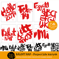 Nyomtatható Ajándékkártyák Project Life kártyák Valentin napra