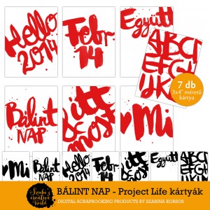 Ingyen letölthető Valentin nap témájú Project Life kártyák