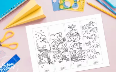 Letölthető, színezhető könyvjelzők gyerekeknek, 4 rajzommal